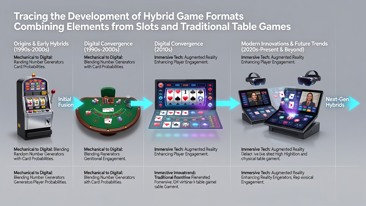 Moderne hybridspil der viser integration af slots og bordspil